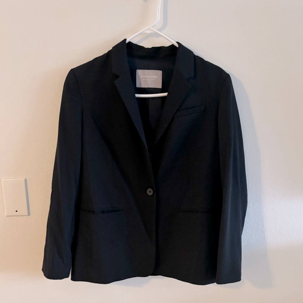 Everlane Women's Classic Black Suit Wool Jacket